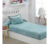 DHESTIA HOME Colcha Bouti Ajustable Cama Nido Infantil y Juvenil de Verano Estrellas Agua Color Único Talla Cama 90