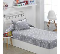 DHESTIA HOME Colcha Bouti Ajustable Cama Nido Infantil y Juvenil de Verano Estrellas Gris Color Único Talla Cama 105