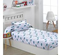 DHESTIA HOME - Colcha Bouti Ajustable Cama Nido Infantil y Juvenil de Verano Nubes Agua - Color Único, Talla Cama 90