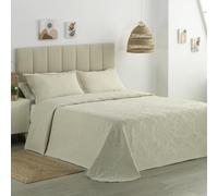 DHESTIA HOME Colcha Bouti Elegante Floral Cama Matrimonio Donosti Color Crudo Talla Cama 180/200
