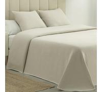 DHESTIA HOME - Colcha Piqué Aitana Beige Calidad Hotel Tejido Polialgodón - Color Beige, Talla 240x270 cm