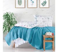 DHESTIA HOME - Colcha Piqué Multiusos Nido Abeja 100% Algodón para Cama Metali de Sibiles - Color Turquesa, Talla 190x240 cm
