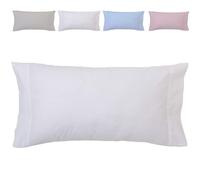 DHESTIA HOME - Funda de Almohada de Bocas Abiertas 100% Algodón Hotel - Color Blanco, Talla Almohada 90 cm