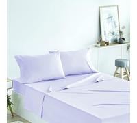 DHESTIA HOME - Juego de Sábanas Tejido Microfibra Tacto Melocotón - Color Lila, Talla Cama 90
