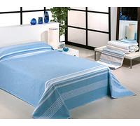 DHESTIA HOME - Manta Barata Algodón 450Gr de Dhestia - AZÚL, Cama 90