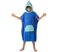 DHESTIA HOME - Poncho Infantil Tejido 100% Algodón Natural Modelo Shark BLU - Color Azul, Talla Talla 1/4 años