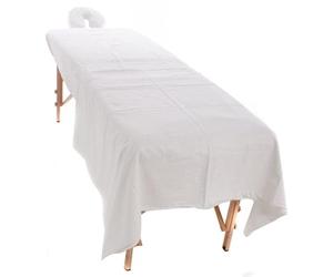 DHESTIA HOME - Sábana Protectora Camilla Masaje y Estética de Tela Reutilizable 120X240 cm Color Blanco Talla Polialgodón 50/50