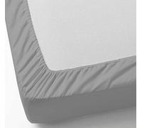 DHESTIA HOME - Sábanas Bajeras Ajustables con Elástico Perimetral de Colores Polialgodón - Color Gris, Talla Cama 90