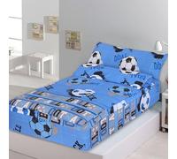 DHESTIA HOME - Saco Nórdico con Cremallera Edredón Ajustable Cama Infantil Fútbol Quick Color Azul Talla Cama 90