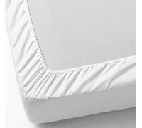 DHestia - Sábanas Bajeras con Esquinas Elásticas Ajustables Poli Algodón (105x190/200 cm, Blanco)