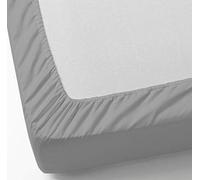 DHestia - Sábanas Bajeras con Esquinas Elásticas Ajustables Poli Algodón (135x190/200 cm, Gris)