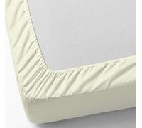 DHestia - Sábanas Bajeras con Esquinas Elásticas Ajustables Poli Algodón (150x190/200 cm, Crema)