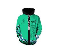 (DHF5J2501173-M)Kamado Nezuko Sudadera con capucha Anime Demon Slayer Kimetsu No Yaiba Sudaderas con