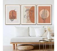 DHHXY Abstracto desierto cactus paisaje arte mural lienzo pintura nórdica póster e impresiones imágenes murales para decoración casa boho (60x90cmx3/sin marco)