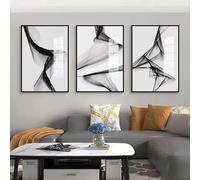 DHHXY - Cuadro abstracto nórdico en blanco y negro sobre lienzo, moderno póster de pared para sala de estar, decoración del hogar (40 x 60 cm x 3/sin marco)