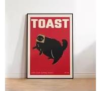 DHHXY Cuadro sobre lienzo que representa a un gato negro amante de las tostadas para el desayuno, haciendo cosas, citas sobre pan, carteles decorativos para la cocina (70x100cm/sin marco)