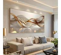 DHHXY Impresiones en lienzo abstractas con líneas planas 2D, pósteres modernos y lujosos, impresiones artísticas horizontales grandes, decoración de pared para el hogar (65 x 130 cm/sin marco)