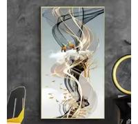 DHHXY Nórdico lujoso árbol de ciervo dorado Cuadro sobre lienzo Póster sobre lienzo, impresiones artísticas de pared, pinturas modernas en lienzo para decoración del hogar, 42 x 60 cm, sin marco