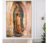 DHHXY Póster religioso de Guadalupe Virgen católica Pintura en lienzo Imagen moderna para dormitorio Decoración mural 50x75 cm Sin marco