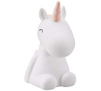 DHINK - Mini luz nocturna LED unicornio blanco melena rosa - Lámpara de noche para habitación bebé y niño con temporizador y cambio de color - DHINK470-03