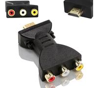 DHinkyoung Adaptador HDMI a RCA, cable convertidor pasivo HDMI a 3RCA AV, solo para dispositivos de señal analógica de baja resolución, no compatible con HDCP, Plug and Play para TV antigua