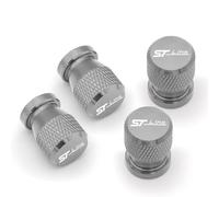 DHJKCBH 4 Piezas Aluminio Coche Tapas para Válvulas para Ford ST Line Focus X 2 3 Mondeo Fiesta Kuga MK2 MK3 MK4 Tapones Rueda Coche mit Sello Accesorios,E