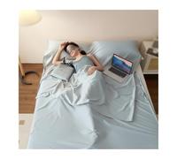 DHJKFU Saco de Dormir 80x210cm a 200x210cm Saco Sabana Saco de Dormir Ultraligero para Adultos para mochileros, hoteles y albergues(Light Blue,120x210cm-47 x82)
