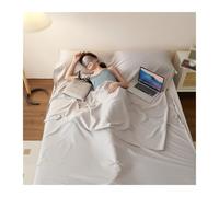 DHJKFU Saco de Dormir 80x210cm a 200x210cm Saco Sabana Saco de Dormir Ultraligero para Adultos para mochileros, hoteles y albergues(Light Gray,200x210cm-78 x82)