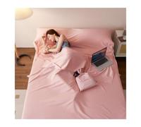 DHJKFU Saco de Dormir 80x210cm a 200x210cm Saco Sabana Saco de Dormir Ultraligero para Adultos para mochileros, hoteles y albergues(Pink,160x210cm-63 x82)
