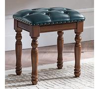 DHJUSPS Paburas de tocador de Maquillaje con Patas de Madera sólida Asiento Acolchado Acolchado para Dormitorio de baño Elegante y cómodo Banco de aderezo Thriving