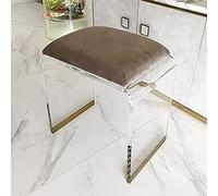 DHJUSPS Taburete acrílico con Asiento de Terciopelo Acolchado, Mesa Auxiliar de Noche acrílica Transparente Mesa Auxiliar, Taburete Moderno de Taburete de Maquillaje de tocador de Maquillaje Thriving