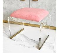 DHJUSPS Taburete acrílico con Asiento de Terciopelo Acolchado, Mesa Auxiliar de Noche acrílica Transparente Mesa Auxiliar, Taburete Moderno de Taburete de Maquillaje de tocador de Maquillaje Thriving