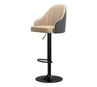 DHJUSPS Taburete de Bar con Cuero PU Ajustable de Lujo con Respaldo de 360 ° Silla de Desayuno Giratorio para el Desayuno para la Cocina de 1 Khaki Enterprise Thriving