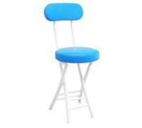 DHJUSPS Taburete de Bar Plegable portátil con Asiento Acolchado liviano y cómoda Silla de Desayuno para Picnic o jardín Plegable y fácil de Transportar Color Azul 18.5 Pulgadas de Altura de Asiento