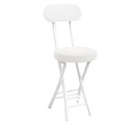 DHJUSPS Taburete de Bar Plegable portátil con cómodo Silla de Desayuno liviano y Plegable para la Fiesta de Desayuno para el jardín de Picnic 18.5in Enterprise Blanco Thriving