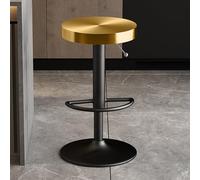 DHJUSPS Taburete de Barra de Acero Inoxidable Giratorio Moderno con Altura y reposapiés Ajustables para Pub Bistro Kitchen Comedor Oro+Empresa Negra Thriving