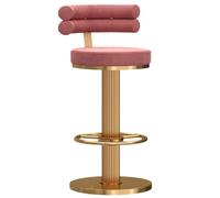 DHJUSPS Taburete de Barra giratoria de Terciopelo Moderno con Altura Ajustable Respaldo de Respaldo cómodo y Base Resistente (tamaño: 65 80 cm) Enterprise Thriving