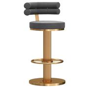 DHJUSPS Taburete de Barra giratoria de Terciopelo Moderno con Respaldo de Altura Ajustable Silla de recepción Marco Grueso y elevación mecánica de Base Redonda (tamaño: 65 80 cm) Enterprise Thriving