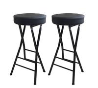 DHJUSPS Taburete de Barra Plegable Plegable Negro Plegable Juego de taburetes portátiles portátiles para Cocina o Sala de recreación (2 Piezas 25 Pulgadas) Enterprise Thriving