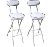 DHJUSPS Taburete de Barra Plegable portátil con Respaldo para el Desayuno Silla Alta Acolchada de la Cocina de la Cocina de 26 Pulgadas de Altura Blanca de 2 Empresas Thriving
