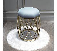 DHJUSPS Taburete de tocador Redondo de Terciopelo de Lujo con Patas de Metal Silla de Maquillaje de Terciopelo Gris para Dormitorio de Sala de Estar o Tienda de Belleza Enterprise Thriving