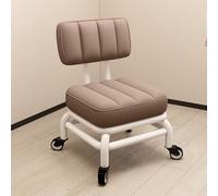 DHJUSPS Taburete Enrollable con Soporte de Espalda Seat Seat Metal DE Metal 360 ° Altura Corta Ideal para la Oficina de la Oficina del jardín doméstico Tienda de Garaje cómoda y portátil con Ruedas