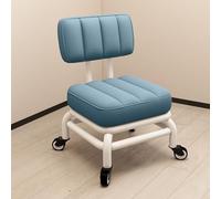 DHJUSPS Taburete Enrollable con Soporte Trasero Asiento Suave de Cuero de Puro 360 Grados Marco de Metal Giratorio Taburete Corto para la Tienda de la Oficina del jardín doméstico. Empresa Thriving