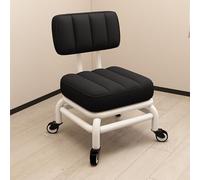 DHJUSPS Taburete Enrollable con Soporte Trasero PU Asiento de Cuero 360 ° Giratorio Altura Corta Ideal para el Garaje de la Oficina del jardín doméstico y la Empresa de Tiendas Thriving