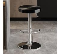 DHJUSPS Taburete Giratorio de Altura Ajustable con Taburete de Acero Inoxidable Elegante para la Cocina de Bistro y Comedor opción de Color Negro/Plateado Enterprise Thriving
