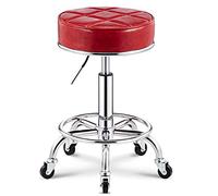 DHJUSPS Taburete Giratorio Redondo Giratorio con Ruedas y Asiento más Grueso y cómodo, Taburete de Taburete de Cuero de Pup de Altura Ajustable Taburete de oficinas con Taburete de SPA de Masaje para