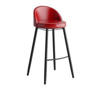 DHJUSPS Taburete Moderno de Barra de Altura de 55 cm con Espalda Baja y Asiento de Cuero PU piernas de Metal Negro Ideal para la Isla de Cocina 1 Pieza (roja) Enterprise Thriving