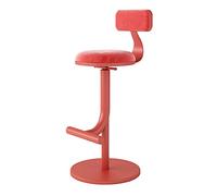 DHJUSPS Taburete Moderno de Barra de Terciopelo con Altura Ajustable y Silla Alta Elegante con Respaldo para el mostrador de Cocina Verde/Rosa/Patas de Oro Rojo Enterprise Thriving