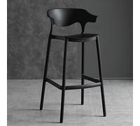 DHJUSPS Taburete Moderno y apilable con Respaldo con Respaldo de plástico para el mostrador de la Cocina Home Garden Pub y el Negro al Aire Libre 65 cm/25.5in Enterprise Thriving