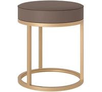 DHJUSPS Taburete otomano de Cuero PU de Oro Moderno con Asiento Acolchado y Base de Metal Elegante Silla de tocador y Taburete para Sala de Estar o Dormitorio Thriving